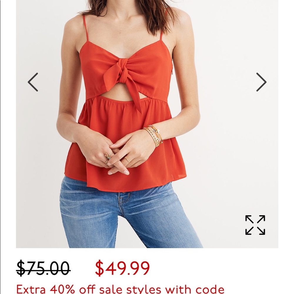 Madewell silk tie top